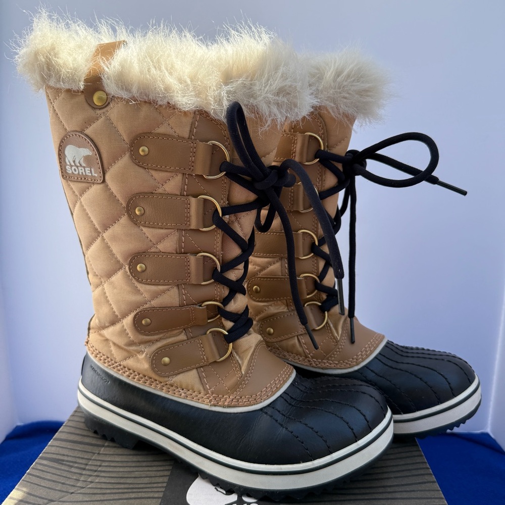 Sorel Tofino Cate Boots Curry Black Size 6.5 Barely Worn